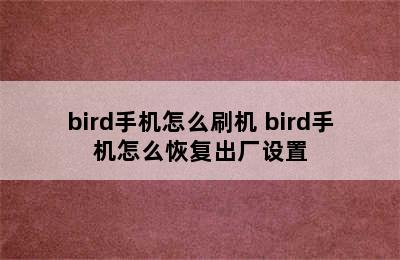 bird手机怎么刷机 bird手机怎么恢复出厂设置